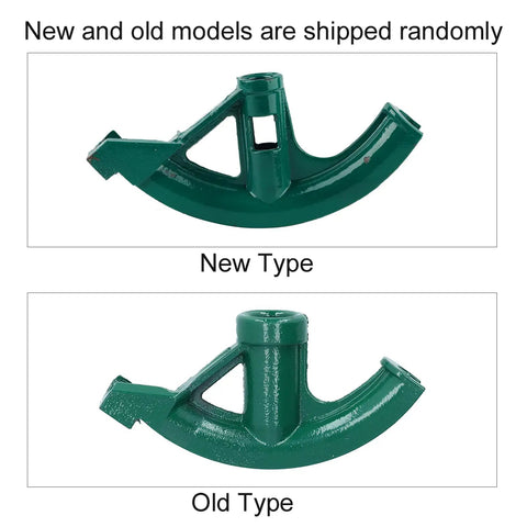 Heavy Duty 1 1/4 Inch Outside Diameter Pipe Bender Tool for Electric Wire Conduit showing new and old model types.