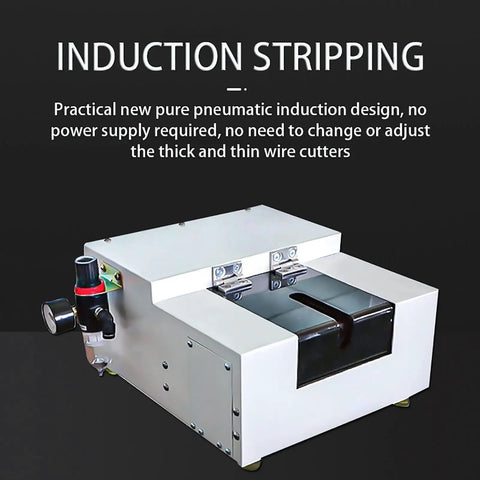 Heavy Duty Pneumatic Wire Stripping Machine With Foot Switch For Scrap Electrical Recycling Strip 2.5 To 35 Mm² Cable No Blade Change Needed For Fast Efficient Wire Processing And Sheath Removal On The Fly with pneumatic induction design.