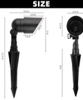 Dimensions of Six Pack 12V 5W LED Landscape Lights, 450 Lumen Warm White 2700K, Low Voltage Outdoor Spotlight With Cast Aluminum Housing