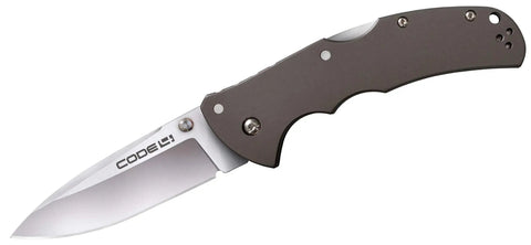 Code 4 Folding Knife With S35VN Blade, 3.5 Inch Razor Sharp Spear Point, 5 Inch 6061 Aluminum Handle, Tri Ad Lock, Ultra Lightweight EDC