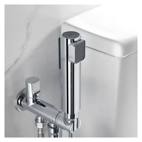 Plastic Bidet Sprayer Multi-Functional Handheld Faucet Toilet High Pressure Shower Self Cleaning Accessories(Silver) close-up image.