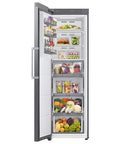 Large 11 Cubic Foot Convertible Upright Freezer And Fridge Flip Featuring Even Airflow And Reversible Door Design Energy Star Certified Stainless Steel Construction with organized interior storage.