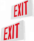 Lit Ultra Slim LED Exit Sign Dual Face 2 Pack Red Letter Emergency Exit Lights 120V-277V Universal Wall Or End Mount
