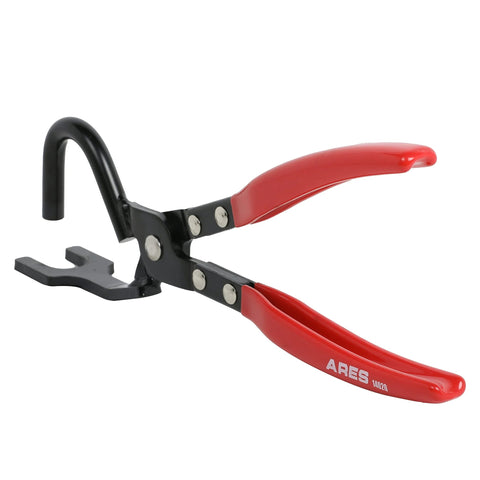 ARES 14020 exhaust hanger removal pliers with red handles and black steel body