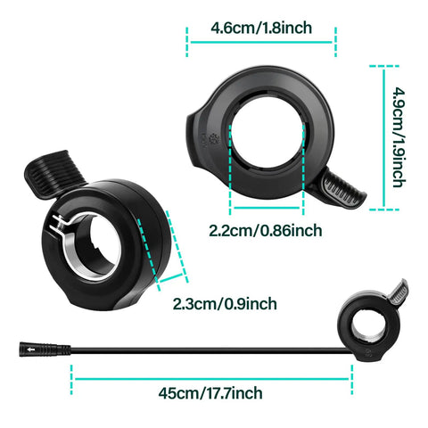3 Pin Female Ebike Thumb Throttle For Bafang BBS01B BBS02B BBSHD Mid Drive Motors, Speed Control Finger Throttle For Bafang Conversion Kit, Compatible With Bafang Electric Bike Power System