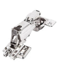Rotating Concealed Cabinet Door Hinges With Corner Fold Design 1 Piece Easy Install Heavy Duty Cupboard Hinge in silver metal finish.
