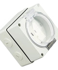 Rock Solid IP66 Weatherproof Outdoor Electrical Outlet For Garden Construction And Backyard Projects Hella Durable PC Housing side view showing sealed design and mount holes.