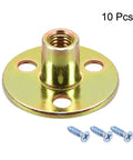 M8 Brad Hole Tee Nuts Badass Heavy Duty Galvanized Carbon Steel Furniture Hardware Flange Inserts with screws for assembly.