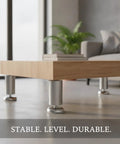 Adjustable Stainless Steel Furniture Legs For Leveling Cabinets And Vanities On Uneven Floors under wooden table