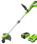 Beast Mode 40V Cordless String Trimmer And Edger, 13 Inch Weed Whacker with pivoting head and battery pack.
