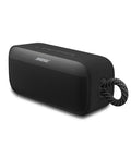 SoundLink Plus Portable Bluetooth Speaker For Outdoors With Waterproof And Dustproof Build Plus Up To 20 Hours Battery Life And Boomin Bass For Beach Hangouts Grilling Sessions And Road Trips Black, featuring a rugged black design and carrying loop.