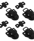 Vintage Iron Draw Latch Lock Set 4 Pcs Black Retro Cabinet Door Hardware with quick setup and stable clasp.