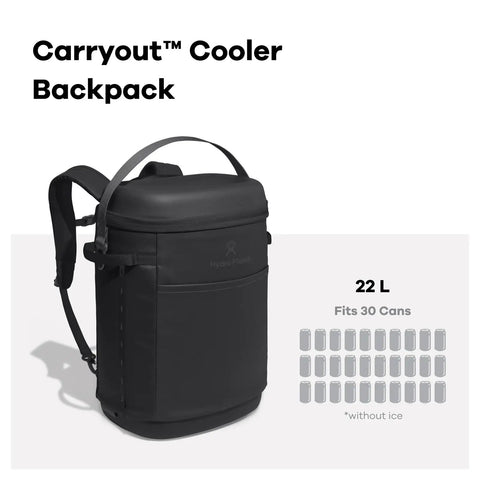 Carryout Cooler Backpack With All Day Cold Insulation And Portable Soft Build Trail And Park Friendly Features An Ergonomic Strap System 22 Liter Capacity In Shale Gray side view with ergonomic straps and secure top.