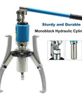 Badass Heavy Duty 20 Ton Hydraulic Gear Puller With Case Removes Seized Bearings Gears Pulleys Off Cars Trucks Using Forged Alloy Steel Strength Plus Versatile Two Or Three Jaw Options That Spin 360 Degrees Helping Mechanics Fix All Tough Jobs, monoblock cylinder