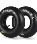 Two 15x6.00-6 inner tubes with TR-13 valve stem for ride-on mowers, yard trailers, tractors, go karts, golf carts, ATVs.