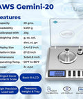 Pocket Size Digital Scale 20g Capacity With 0.001g Precision For Jewelry Gems Gold Carats And Powders On The Go Silver features