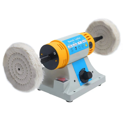 4-1/4 Inch Bench Lathe Buffer Polisher With Dual 4 Inch Buffing Wheels, Beefy 320W Variable Speed Benchtop Jewelry Polisher