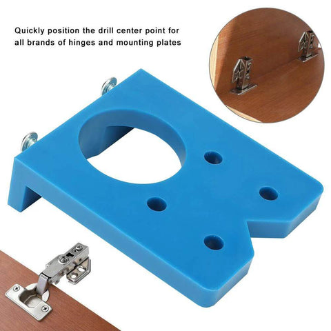 Blue Baxnore concealed hinge jig for cabinet door drilling guide