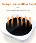 Smart Desk Electric Coffee Mug Warmer With Three Adjustable Heat Settings And Twelve Hour Auto Shut Off showing a 13cm heated glass panel.