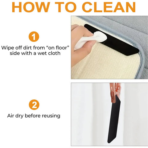 Cleaning instructions for 12 Pack Double Sided Rug Tape For Hardwood Floors And Tiles Reusable Non Slip Rug Pads That Prevent Sliding Curling And Bunching Easy To Apply Grip Design Keeps Rugs In Place Stay Put And Secure