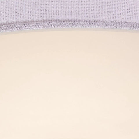 Close-up of off-white linen shade of Inspire Collection Antique Bronze Three Light Semi Flush Mount Ceiling Light