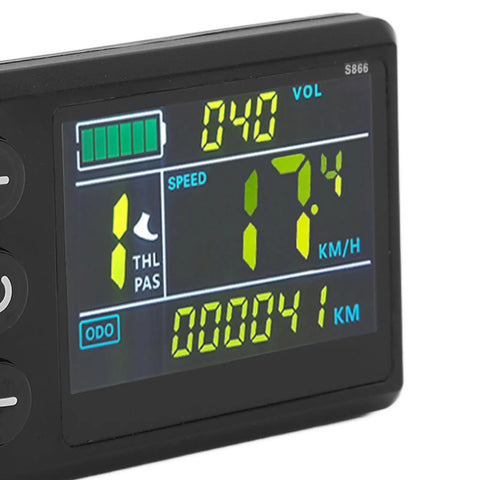 IP65 Rated LCD Display Panel For Electric Vehicles And E Bikes, Backlit Multi Function Digital Meter With Speed 17.4 km/h