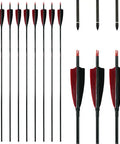 Dope Pure Carbon Arrows For Compound Bow Spine Options 300 To 800 32 Inch Length With 5 Inch Turkey Vanes 12 Pack