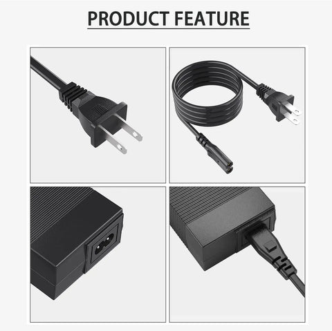 UL Certified 54.6V Ebike Charger For 48V Lithium Batteries With 5.5x2.1mm Or 5.5x2.5mm DC Connector, Wide 100 To 240V Input, 2.5A Max Output 54.6V 1.5A, Safe Fast Charge For Your Electric Bike, Easy Plug And Play