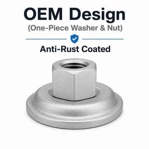 OEM washer and nut from Front Sway Bar Stabilizer Link Kit For Silverado Escalade Tahoe Sierra Yukon Suburban 2007 To 2020 Replacement Upgrade With OEM Style Plastic Sleeves Spacers And Durable Link Hardware, anti-rust coated.