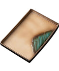 Premium Ceramic Tea Serving Tray For Kung Fu Brewing And Coffee Or Cocktails Ultra Slick Smooth Surfaces angled view showcasing earthy textures.
