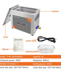 Digital Ultrasonic Cleaner Bath 6L Heated Timer For Vinyl Records Carburetor Injectors Brass Auto Parts Engine Stainless Steel Tank with control panel