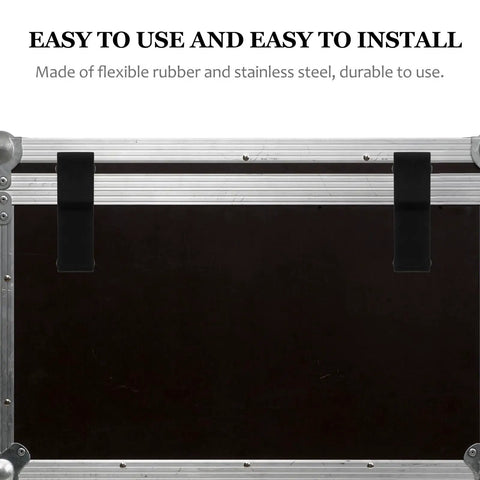 4 Pack Black Rubber Electrical Cabinet Locks With Flexible Draw Latches Replacement Door Latch installed on cabinet.