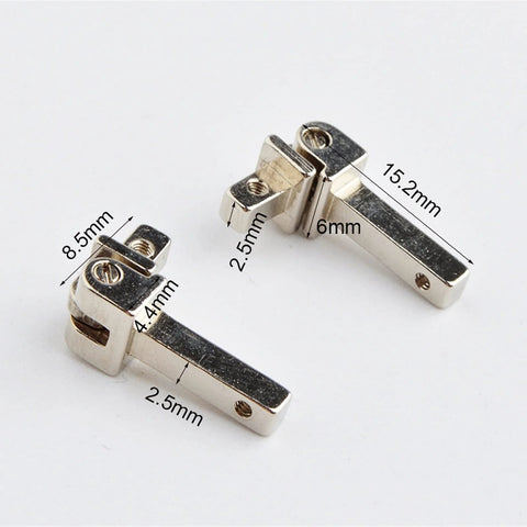 10 Sets Replacement Eyewear Hinges For Glasses And Sunglasses With Spring Hinges Alloy Silver Tone, showing hinge dimensions.