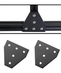 L Shape Outside Joining Plate Bracket 60x60x4mm with 5 holes for 2020 V-Slot aluminum extrusion, top and front view