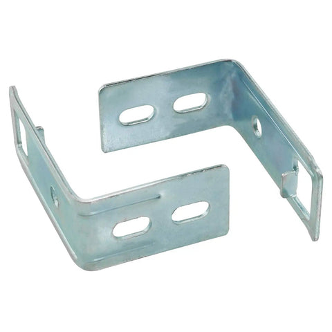 4 Pack Vertical Blinds L Shaped Brackets Clip On Extension Frame Galvanized Wall Mount Hardware shows two sturdy L shaped brackets.