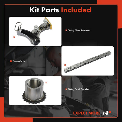 3 Piece Engine Timing Chain Kit With Sprocket And Tensioner For Chevy GMC And Cadillac V8 Cars And SUVs product components