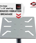 Adjustable Bench Grinder and Vise Stand With 28 to 36 Inch Height Pre Drilled Mounting Slots 12 by 10 Inch Steel Top