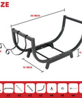 Diagram showing dimensions of the 30 Inch Firewood Rack For Indoor And Outdoor Use Beefy Heavy Duty Steel Frame Log Holder.