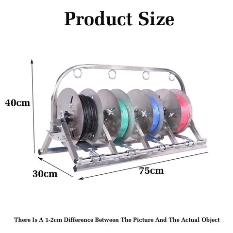 Folding Cable Payoff Stand With Three Quarter Reels For Construction Sites And Home Wiring Heavy Duty Reel Holder dimensions