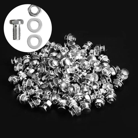 10 Pcs Bike Brake Pinch Bolts For V-Brake And Cantilever Systems, Heavy Duty Steel Cable Fixing Screws, Wire Fasteners Replacement Parts For Secure Cable Connection And Rock Solid Braking, steel bolts and washers