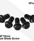 Premium Left Hand Thread Hex Flange M8 X 18mm Saw Blade Screws For Cutting Machines High Strength Carbon Steel Black Finish Durable Fasteners 5-Pack