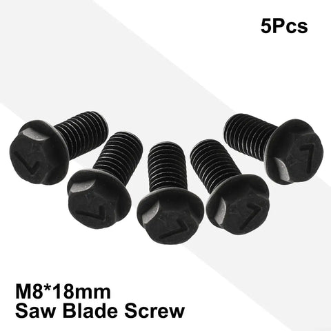 Premium Left Hand Thread Hex Flange M8 X 18mm Saw Blade Screws For Cutting Machines High Strength Carbon Steel Black Finish Durable Fasteners 5-Pack