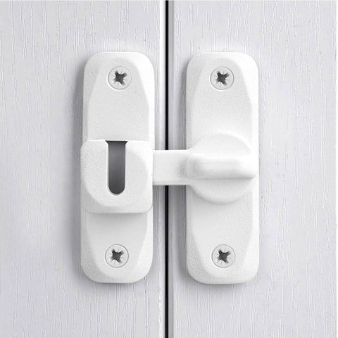 Matte White 90 And 180 Degree Barn Door Latch Zinc Alloy Flip Lock for cabinets gardens barn bathrooms and windows easy install
