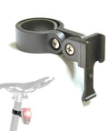 Seat Post Mount For Hypershot, Hotshot Pro, And Hotshot Bicycle Taillight Series With Durable Hard Mounts shown next to bike graphic