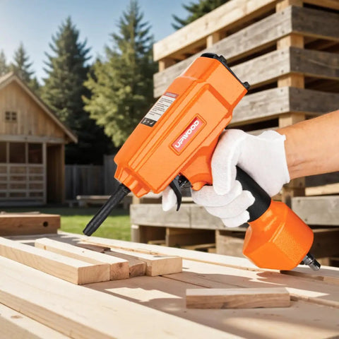 Pro Grade Air Punch Nailer Nail Remover Pneumatic Puller For Denailing And Wood Recycling, Heavy Duty Fastener Extractor in use