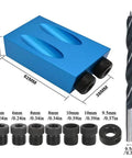 Carpentry Locator Jig For 15 Degree Dowel Drilling Kit With 6 8 And 10mm Drive Adapters, Woodworking Angle Drill Guide