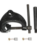 Rock Solid Electric Pipe Threader Handheld Threading Machine 110V US Plug tools including a pipe cutter and dies for plumbing.