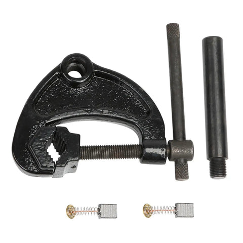 Rock Solid Electric Pipe Threader Handheld Threading Machine 110V US Plug tools including a pipe cutter and dies for plumbing.