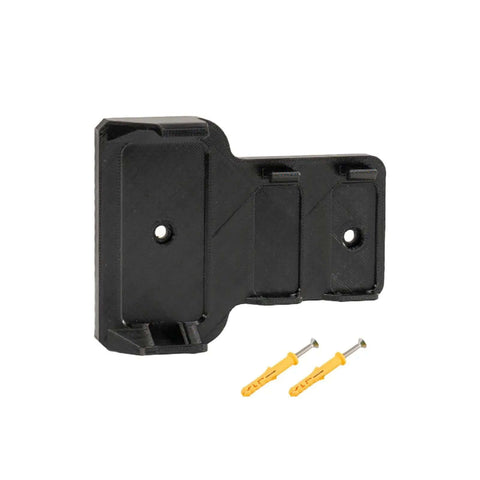Heavy Duty Mountain Bike Battery Charging Holder With Tool-Free Nylon Storage Rack For Secure Wall Mount Drop Protection Tidy Garage And Workshop E-Bike Organizer Charger Shelf Off Ground, black nylon mount with screws