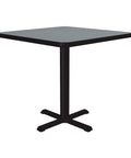 Gray Granite Square Cafe Table With Black Cast Iron Base And Top Spider 24 Inch High Pressure Laminate Top With Backer Leveling Nylon Guides Ideal Break Room Or Pub Height Setup